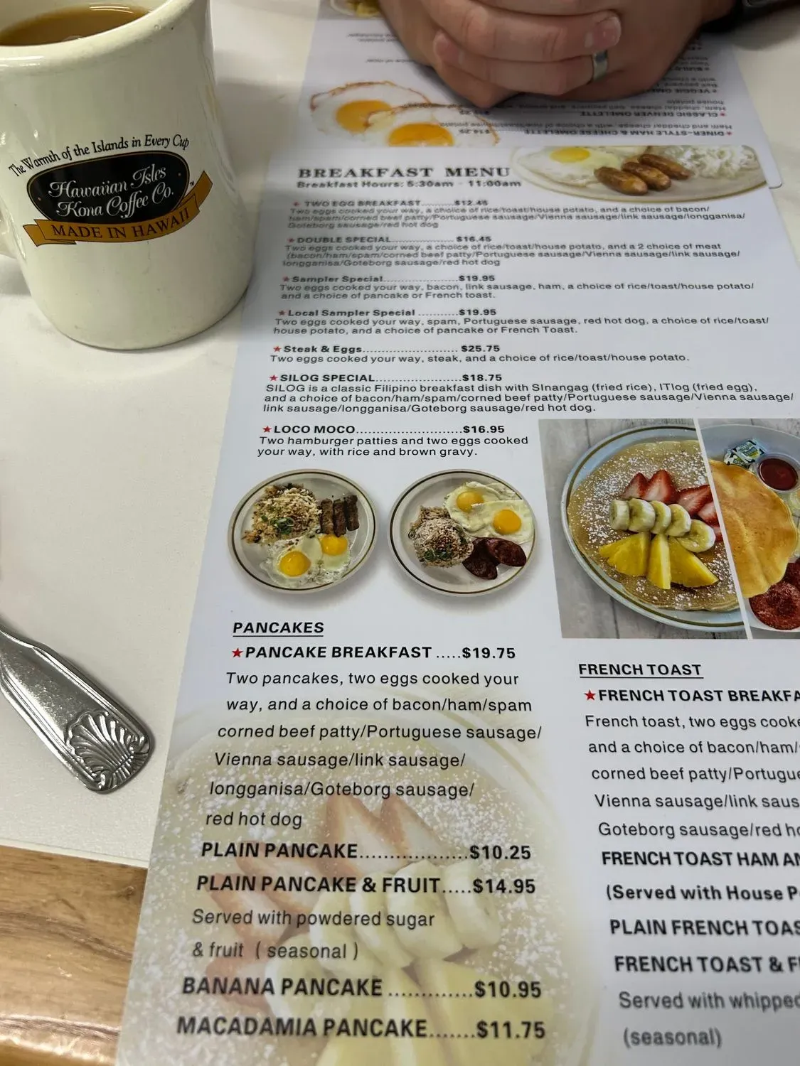 Kauai Diner Menu - Updated October 2025