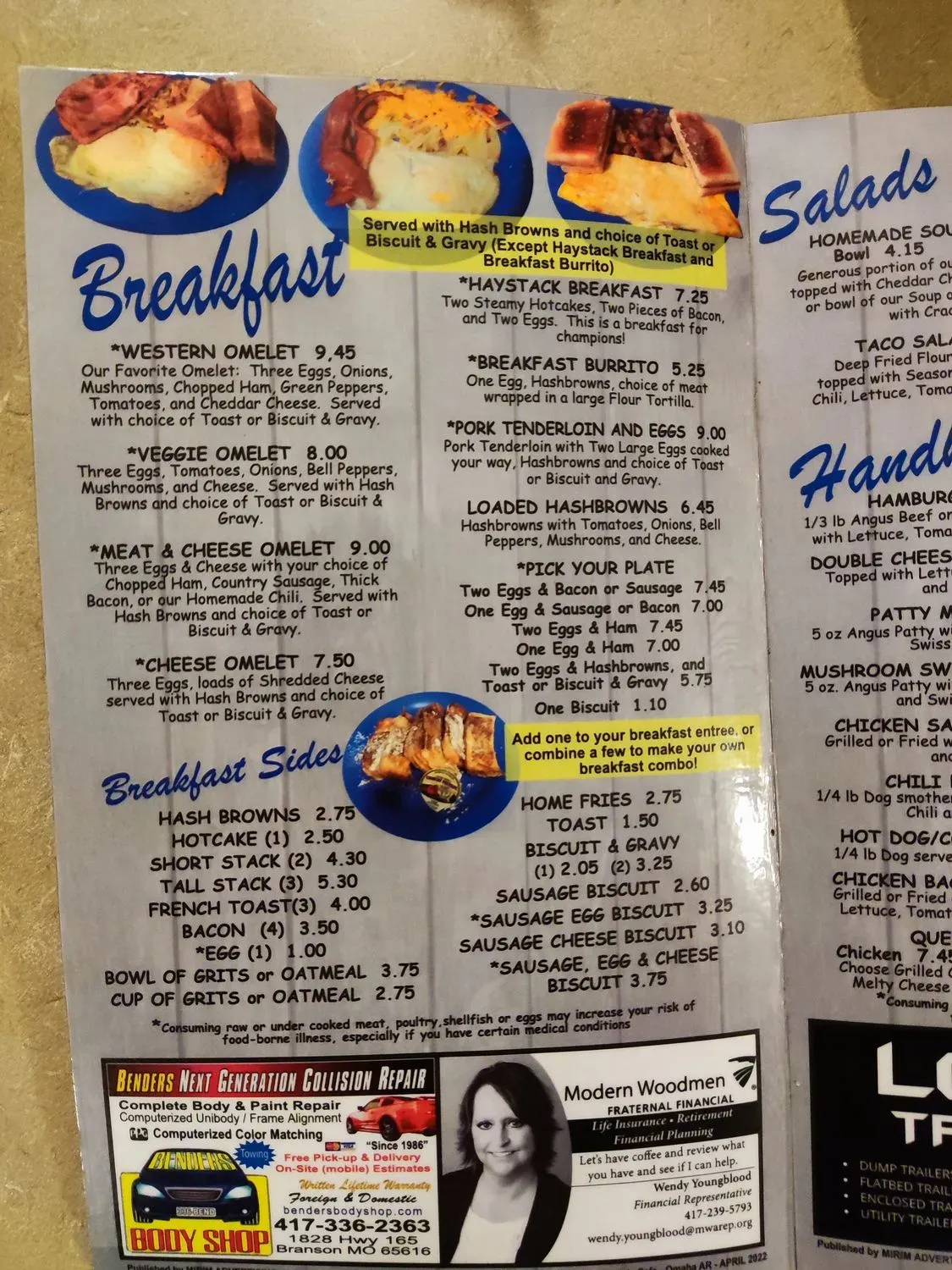 Charlie's Cafe Menu - Updated October 2025