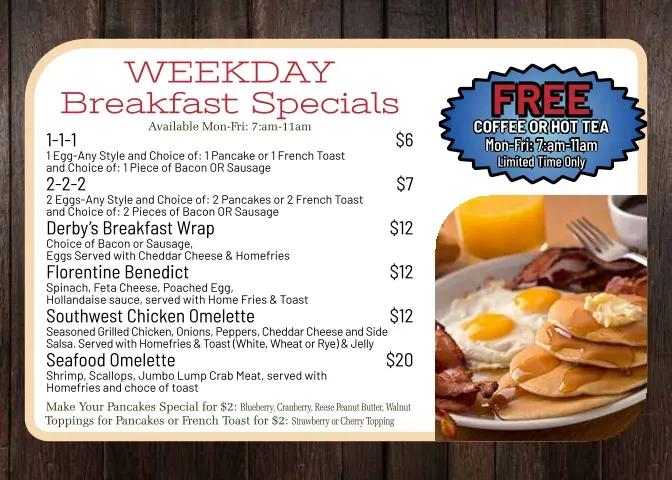 Derby's Bar & Restaurant Menu - Updated October 2025