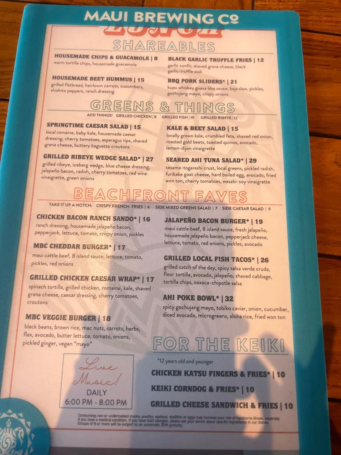 Maui Brewing Co. Kā'anapali Menu - Updated October 2025