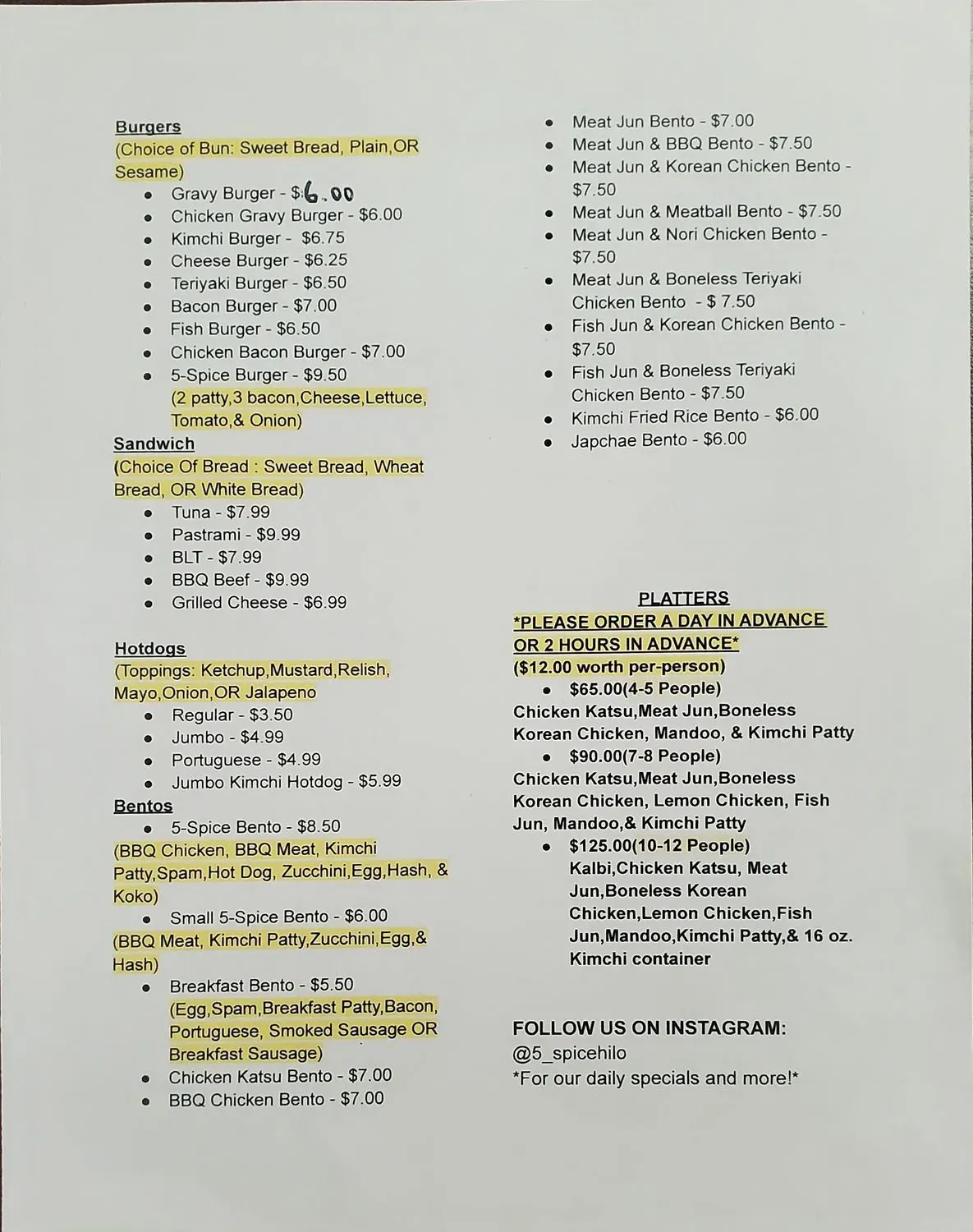 Menu 1