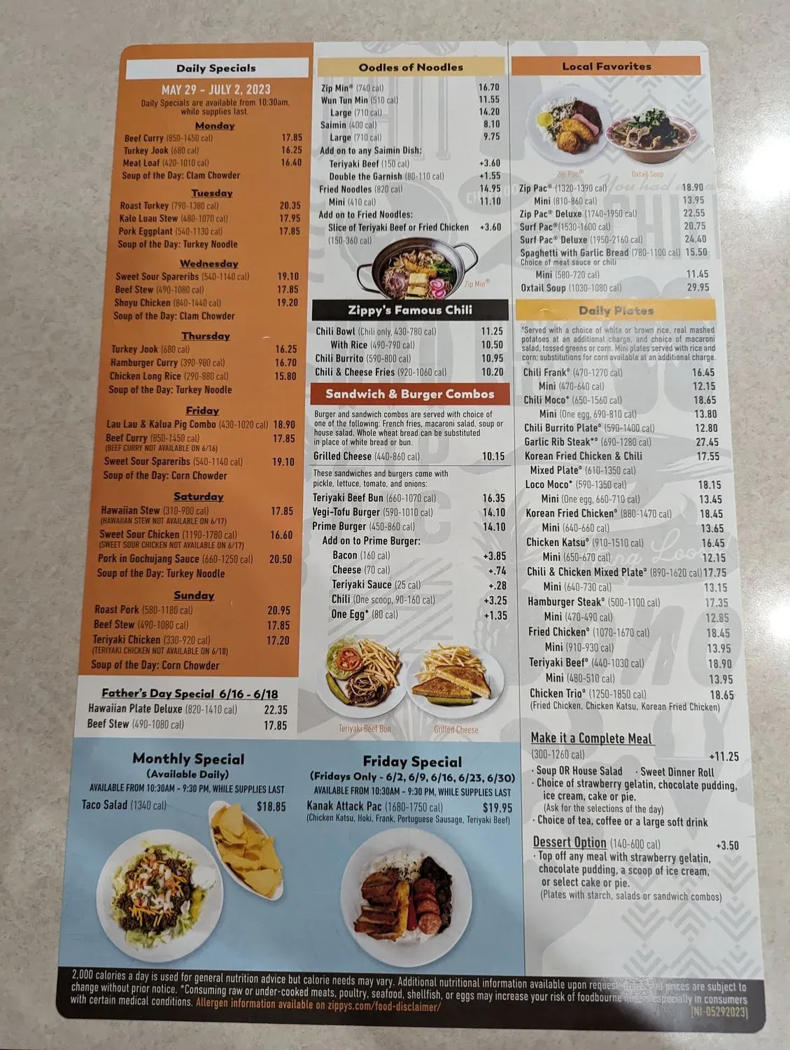Zippy's Kahului Menu - Updated October 2025