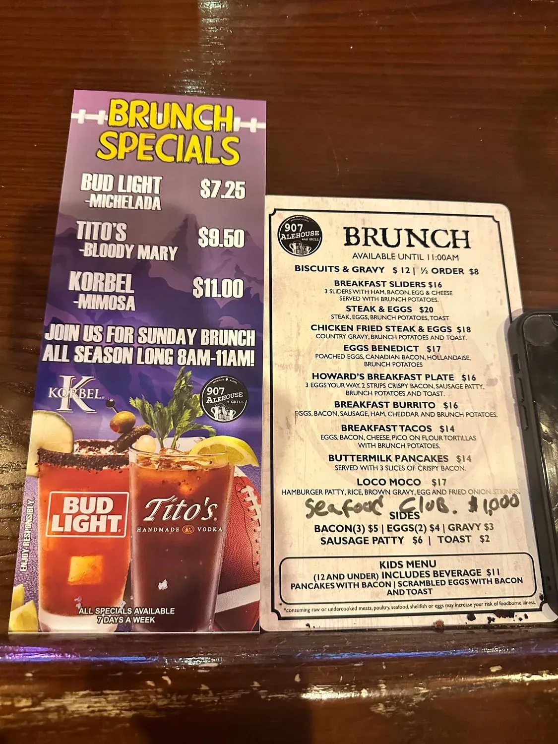 907 Alehouse and Grill Menu - Updated October 2025