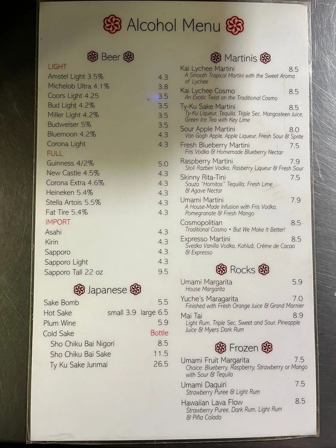 Menu 5