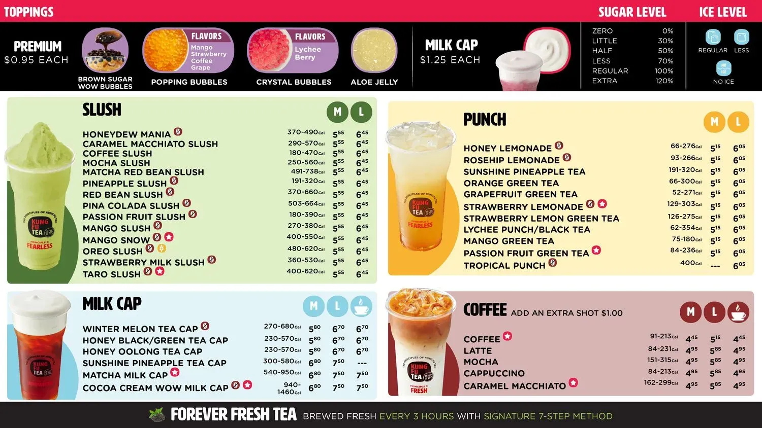 Kung Fu Tea Menu - Updated October 2025