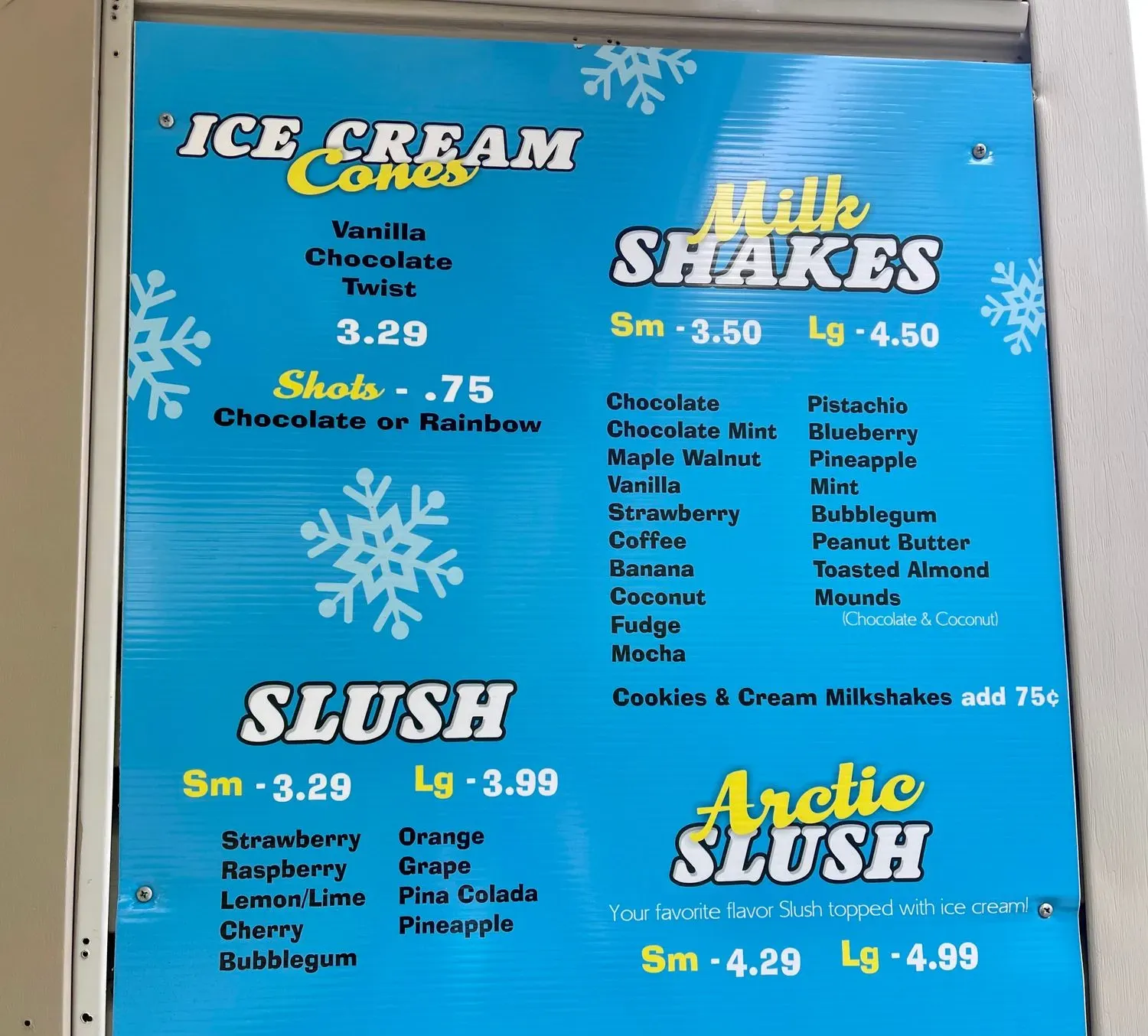 Buster's Drive in - Cash Only Menu - Updated October 2025