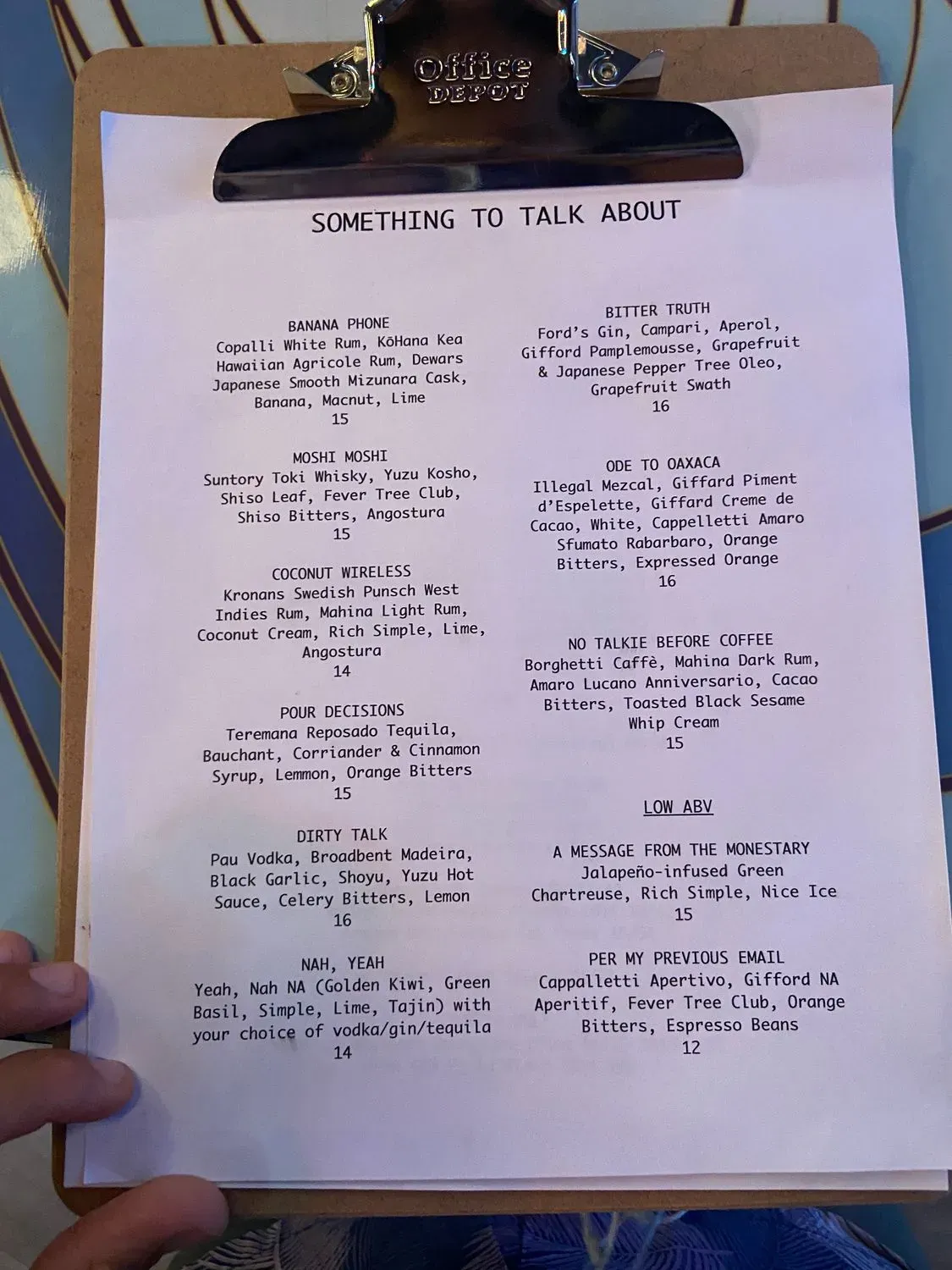 Menu 1