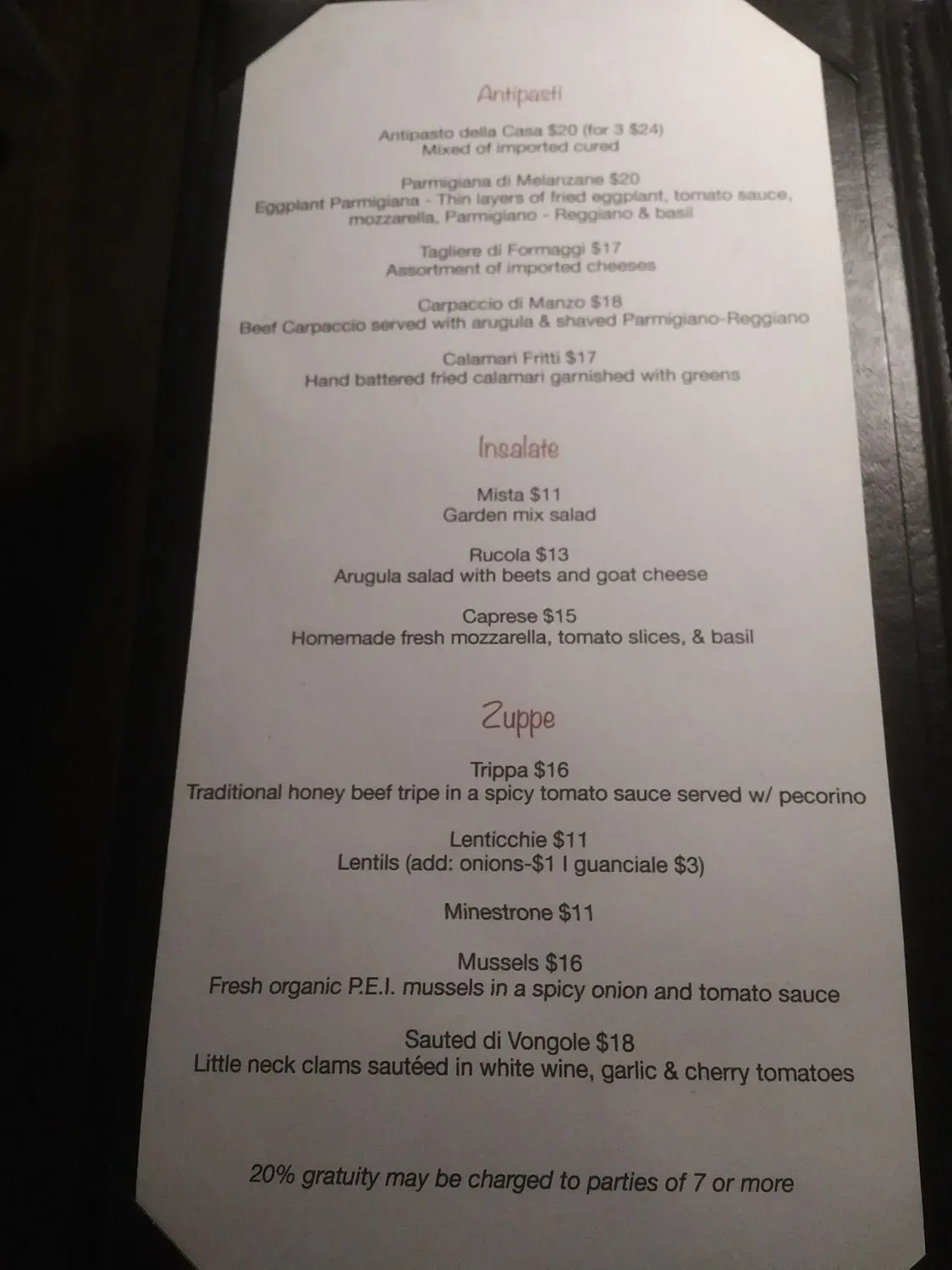 Menu 5