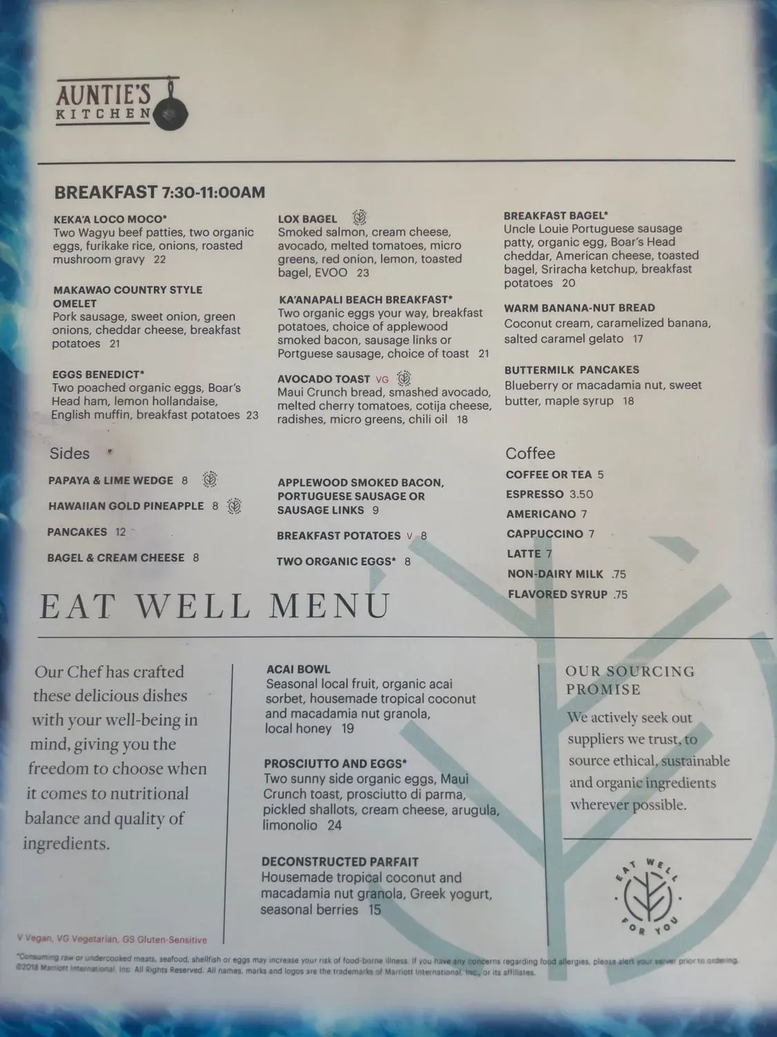 Auntie's Kitchen Menu - Updated October 2025