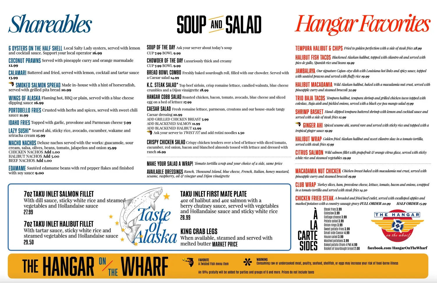 The Hangar On The Wharf Menu - Updated October 2025