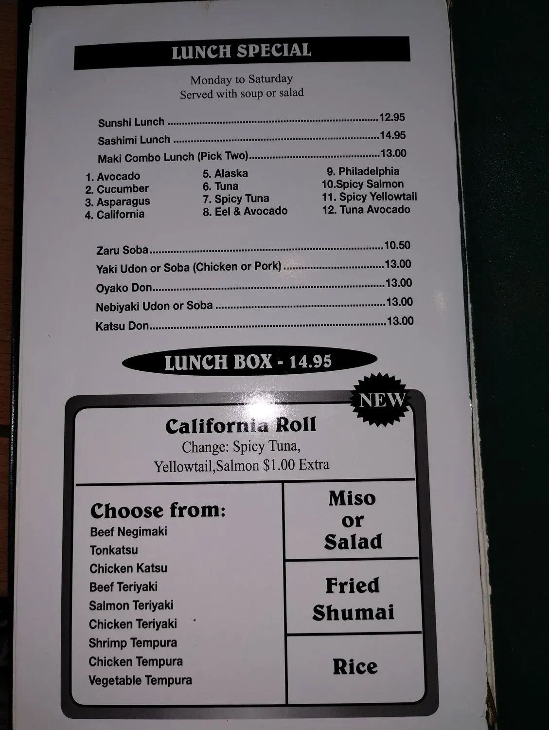 Menu 1