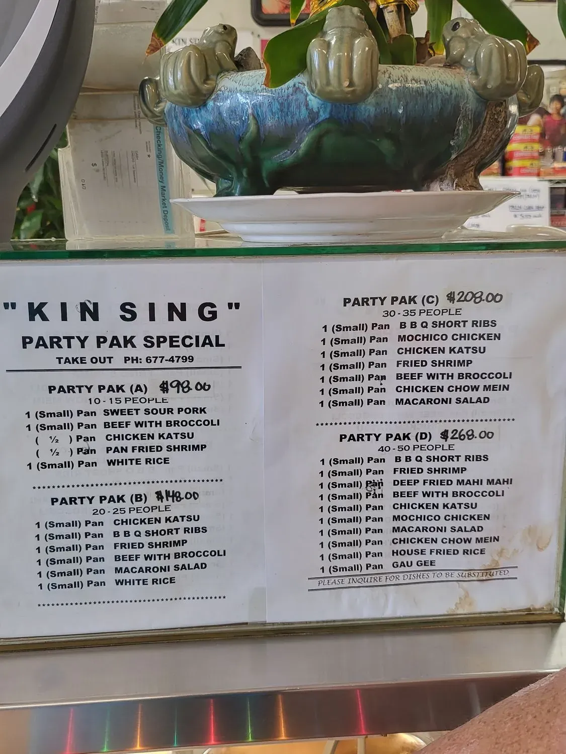 Kin Sing Chinese Fast Food Menu - Updated October 2025