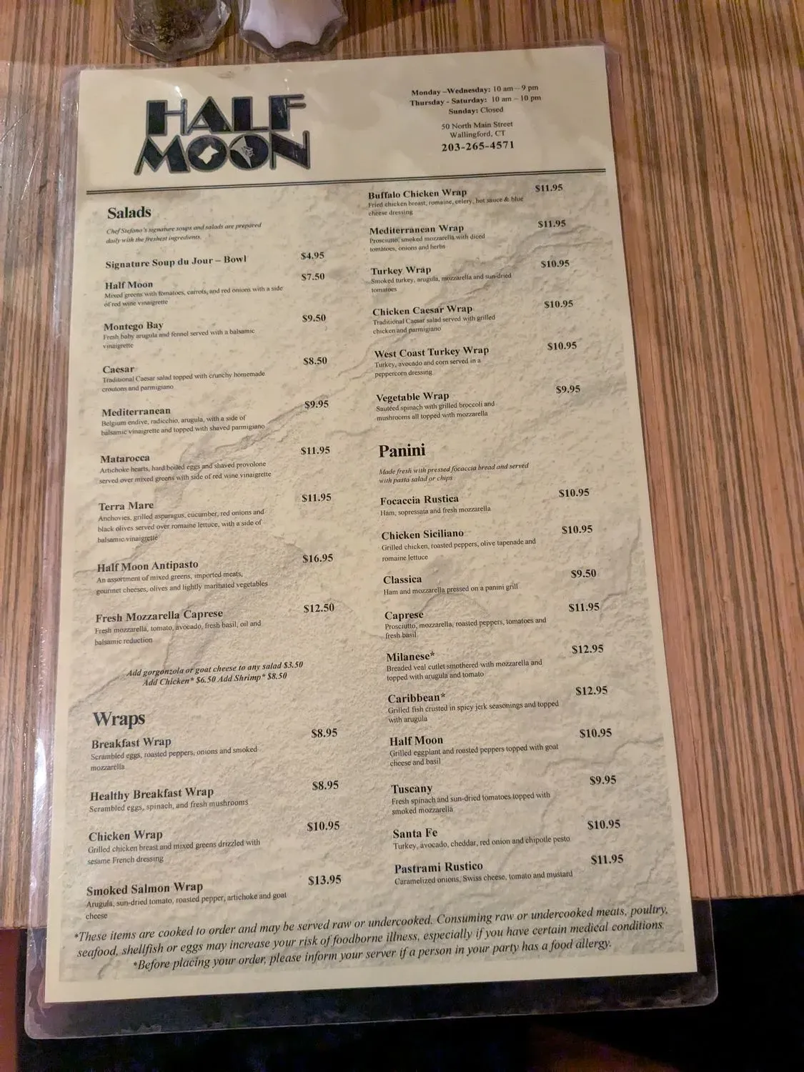 Half Moon Coffee & Grille Cafe Menu - Updated October 2025