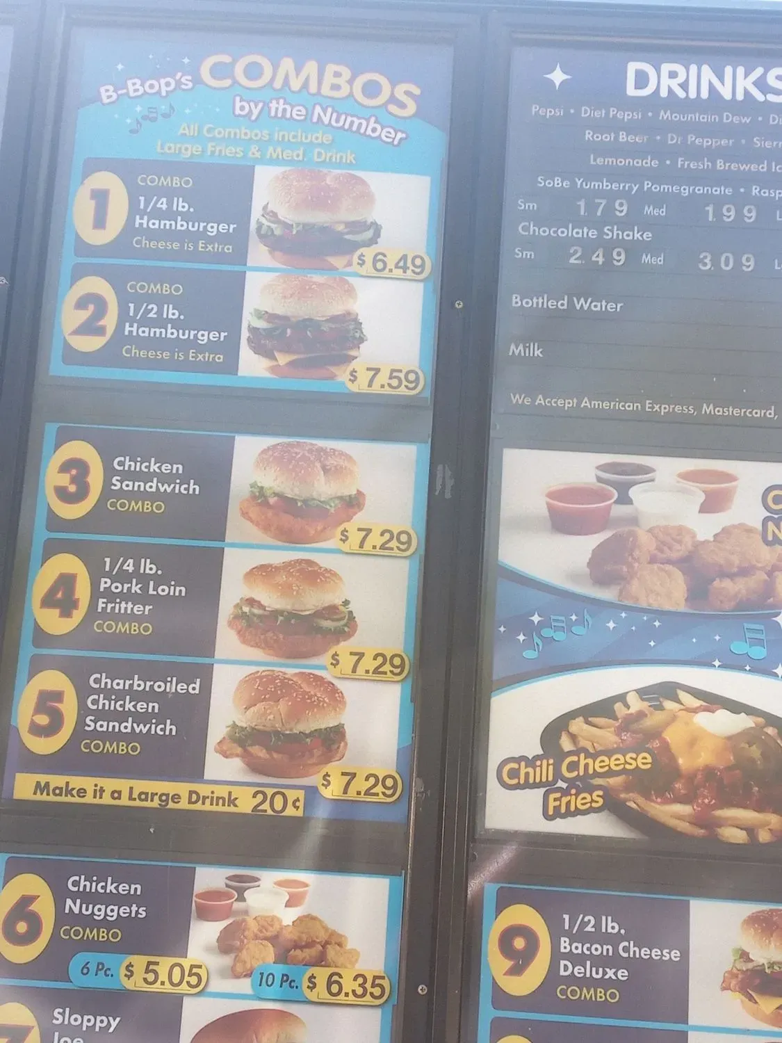 B-Bop's Menu - Updated October 2025