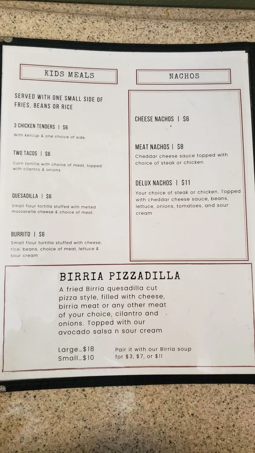 Menu 1