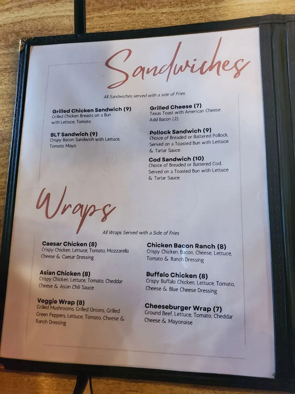 The Copper Cow Menu - Updated October 2025