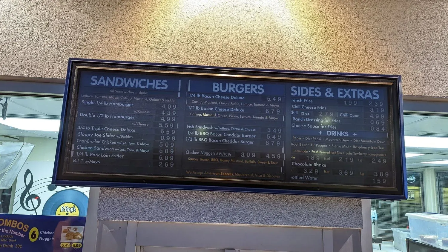 B-Bop's Menu - Updated October 2025