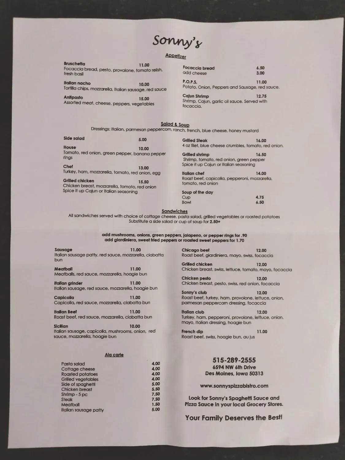 Menu 1