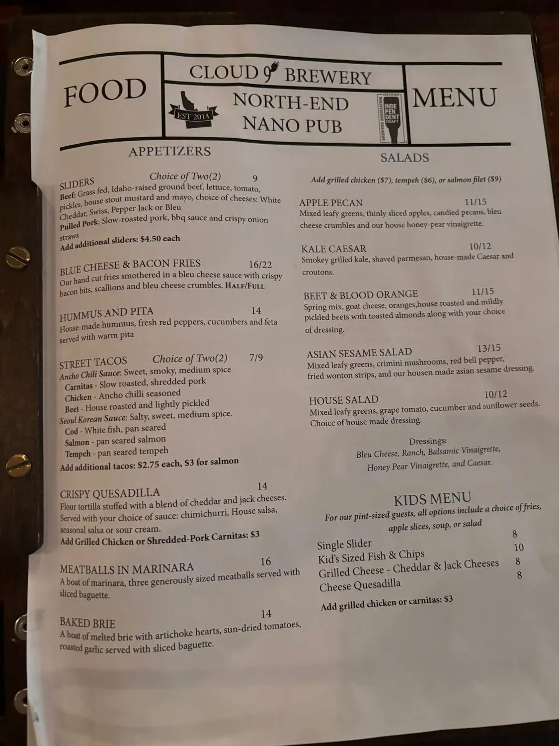 Menu 1