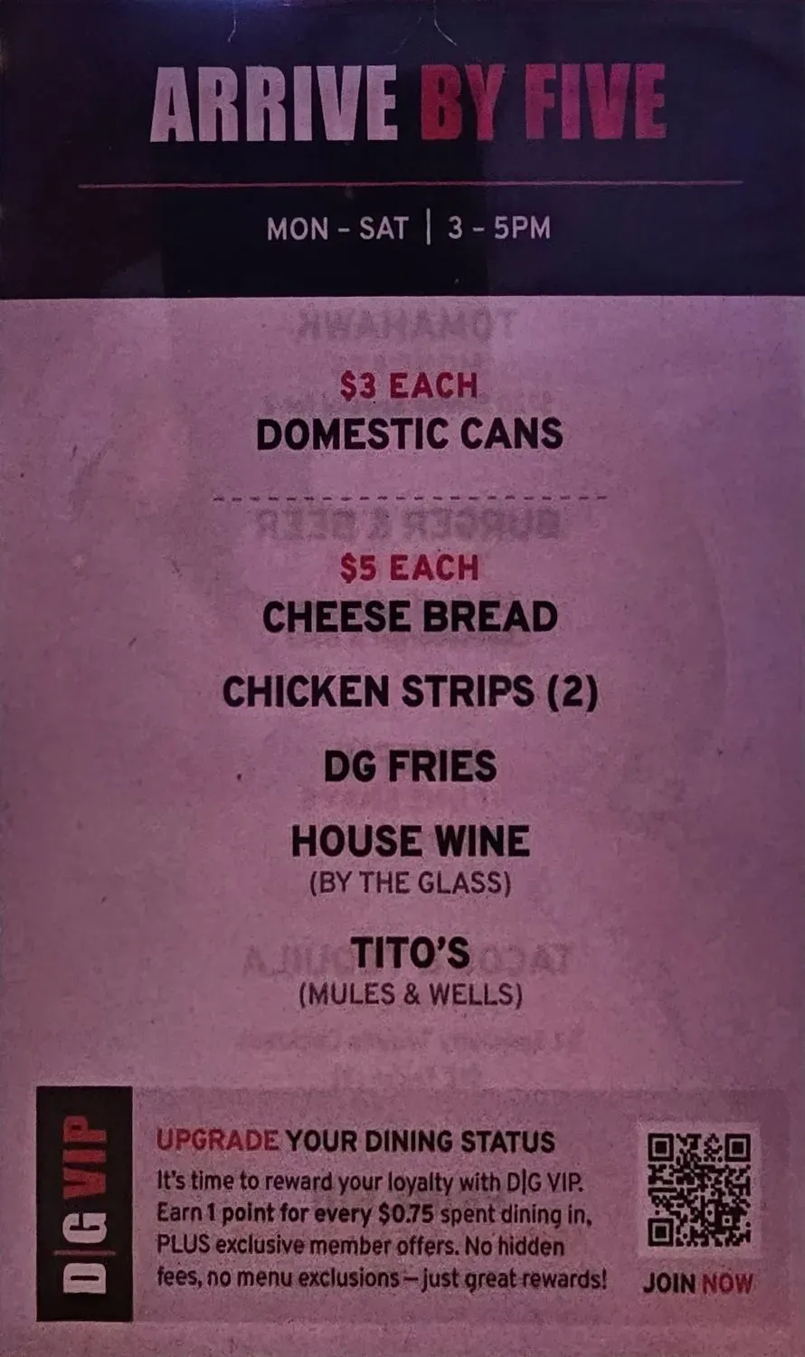 Destination Grille Menu - Updated October 2025