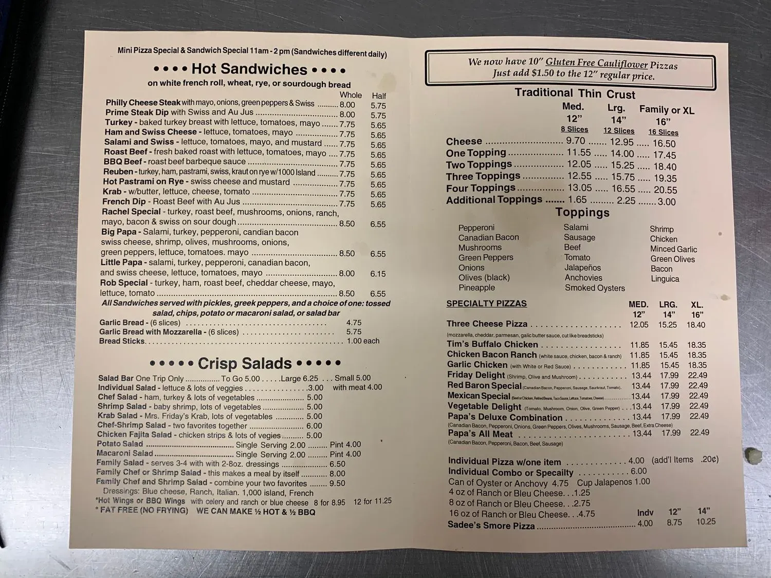 Menu 1