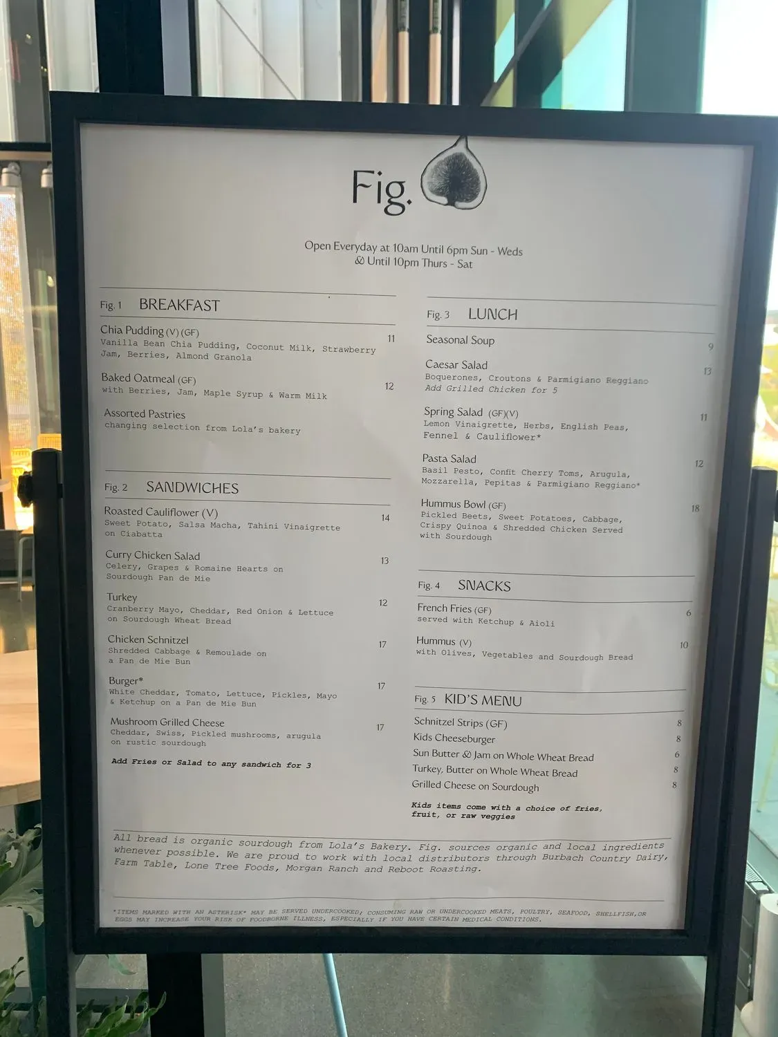 Fig. Menu - Updated October 2025