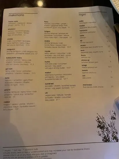 Menu 5