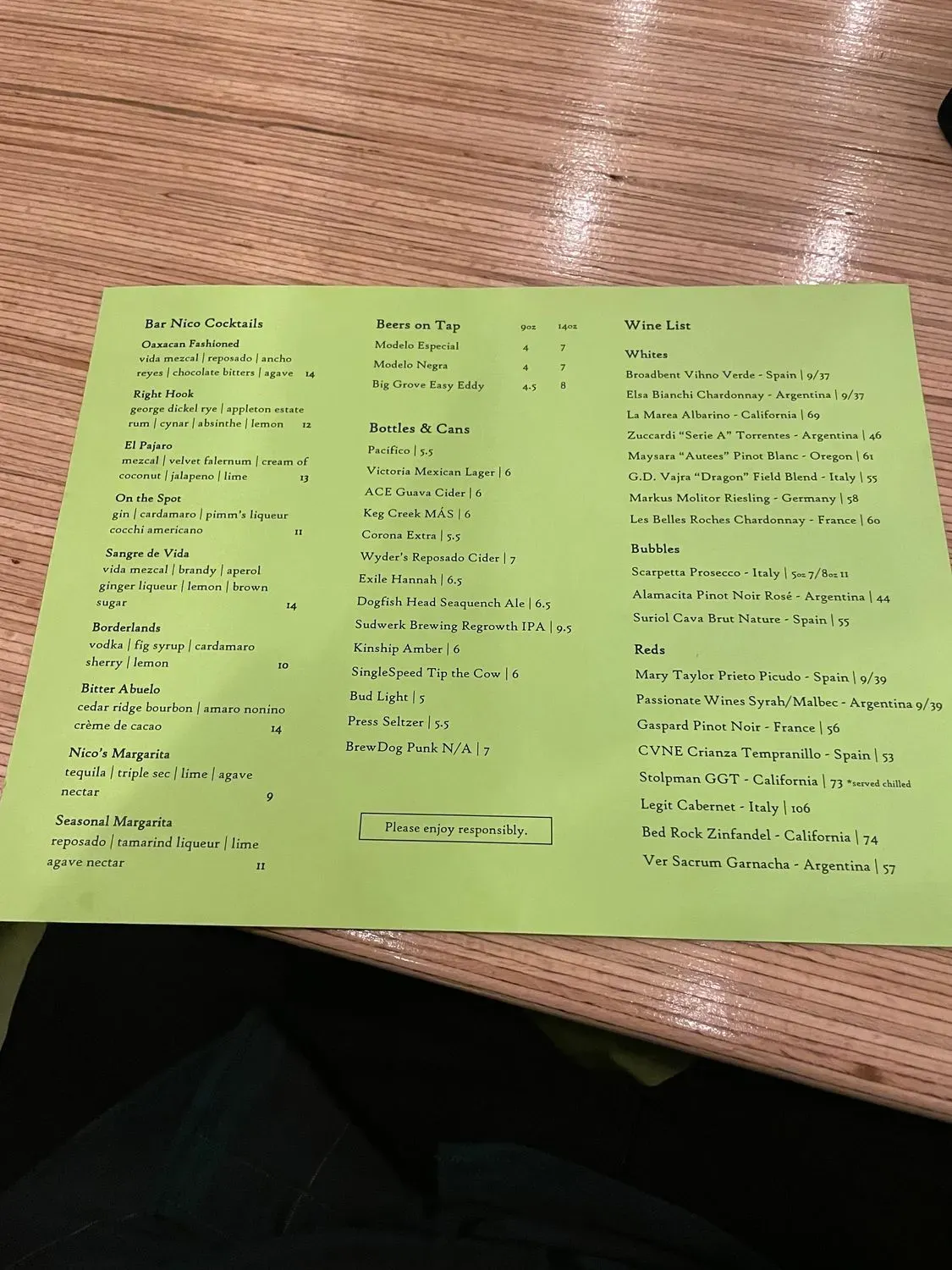 Menu 5