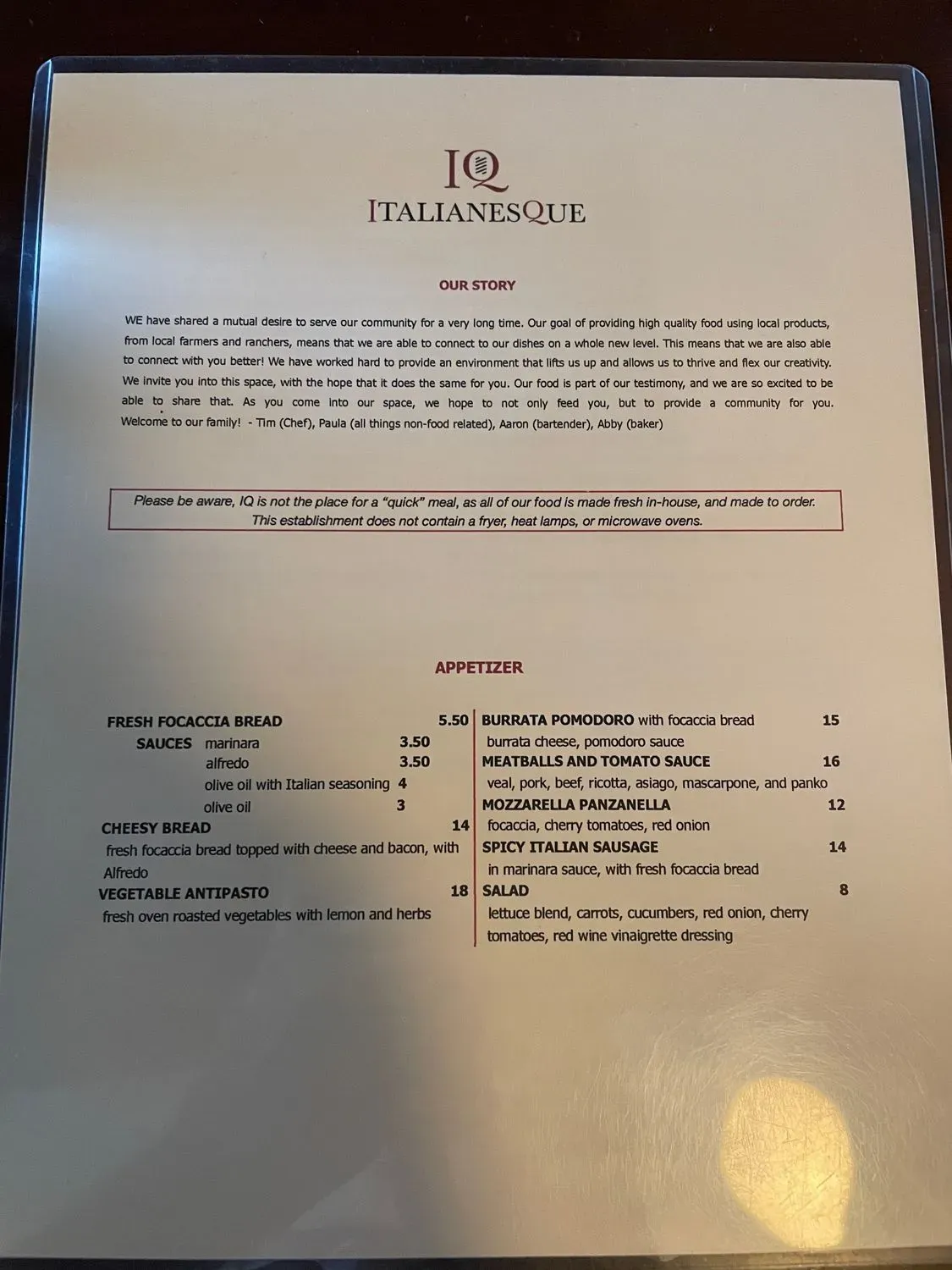 Menu 1