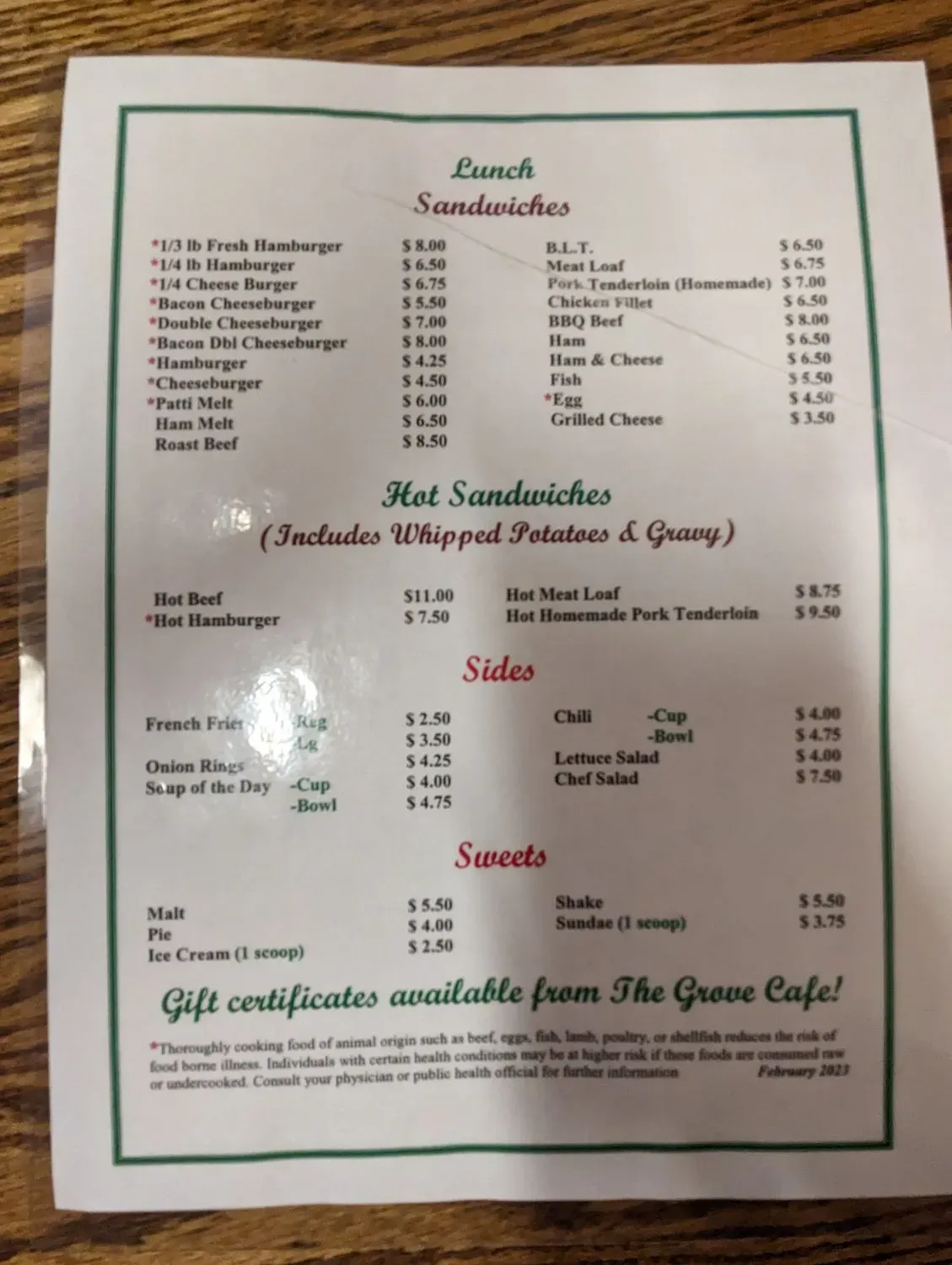 Menu 5