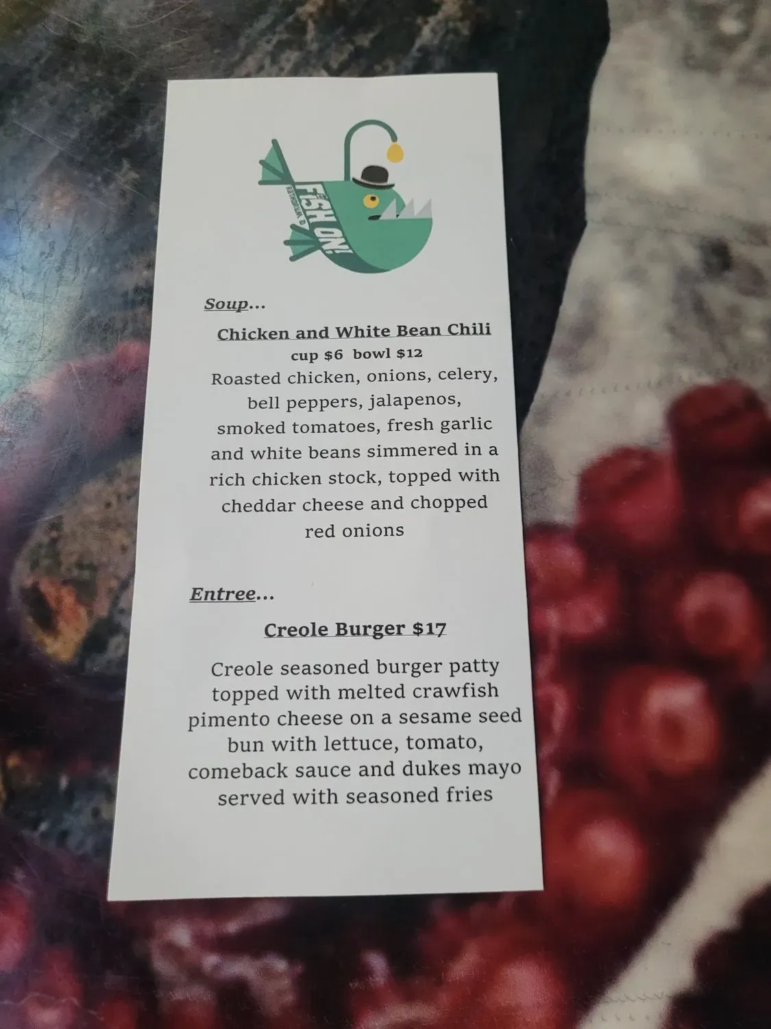 Fish ON Menu - Updated October 2025