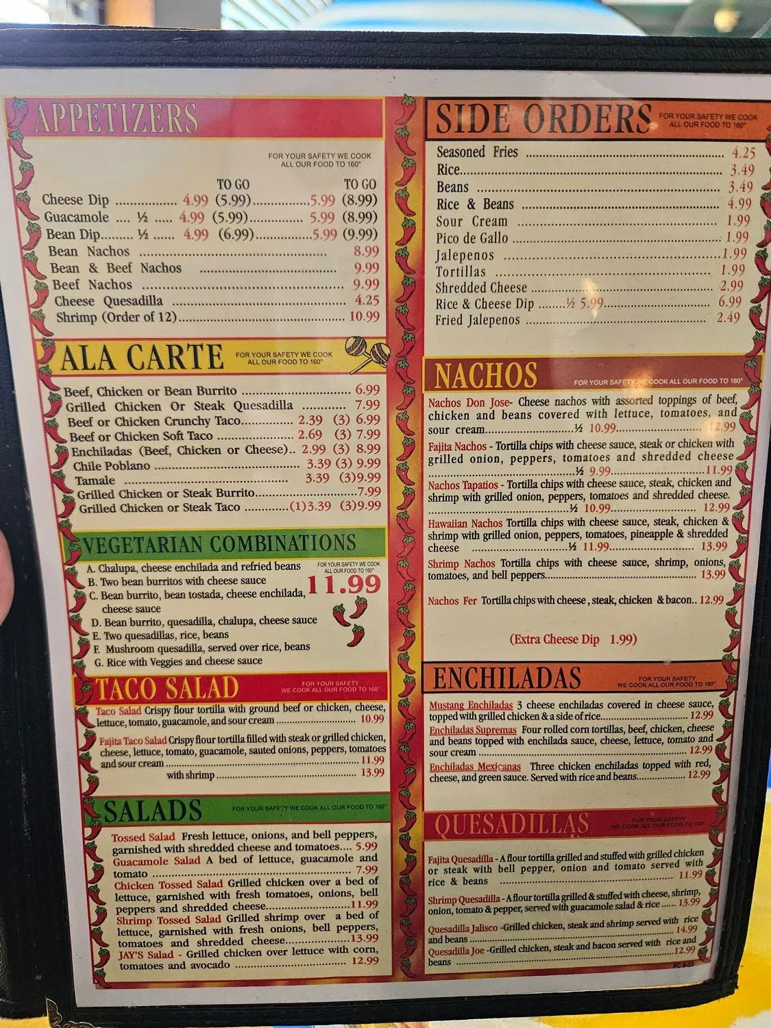 Don Jose Menu - Updated October 2025