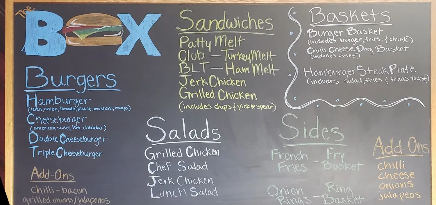 The Box Menu - Updated October 2025