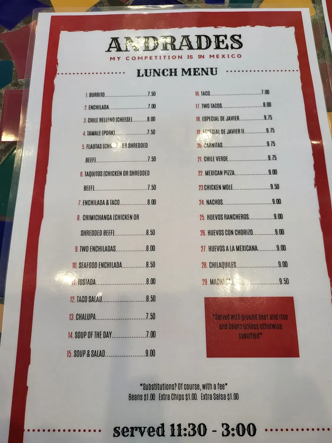 Menu 5