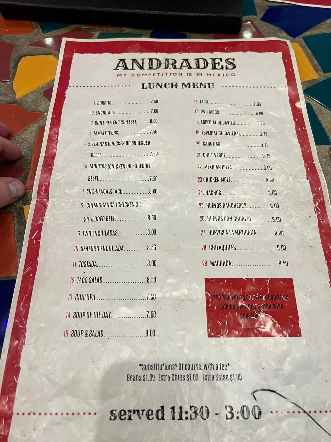 Menu 1