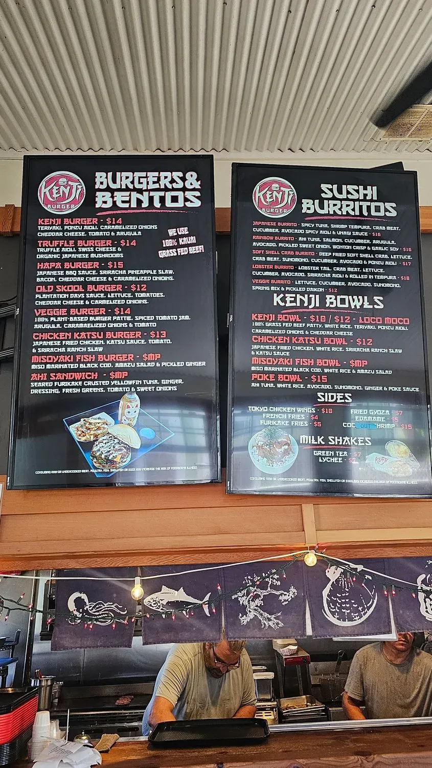 Kenji Burger Kapaa Menu - Updated October 2025