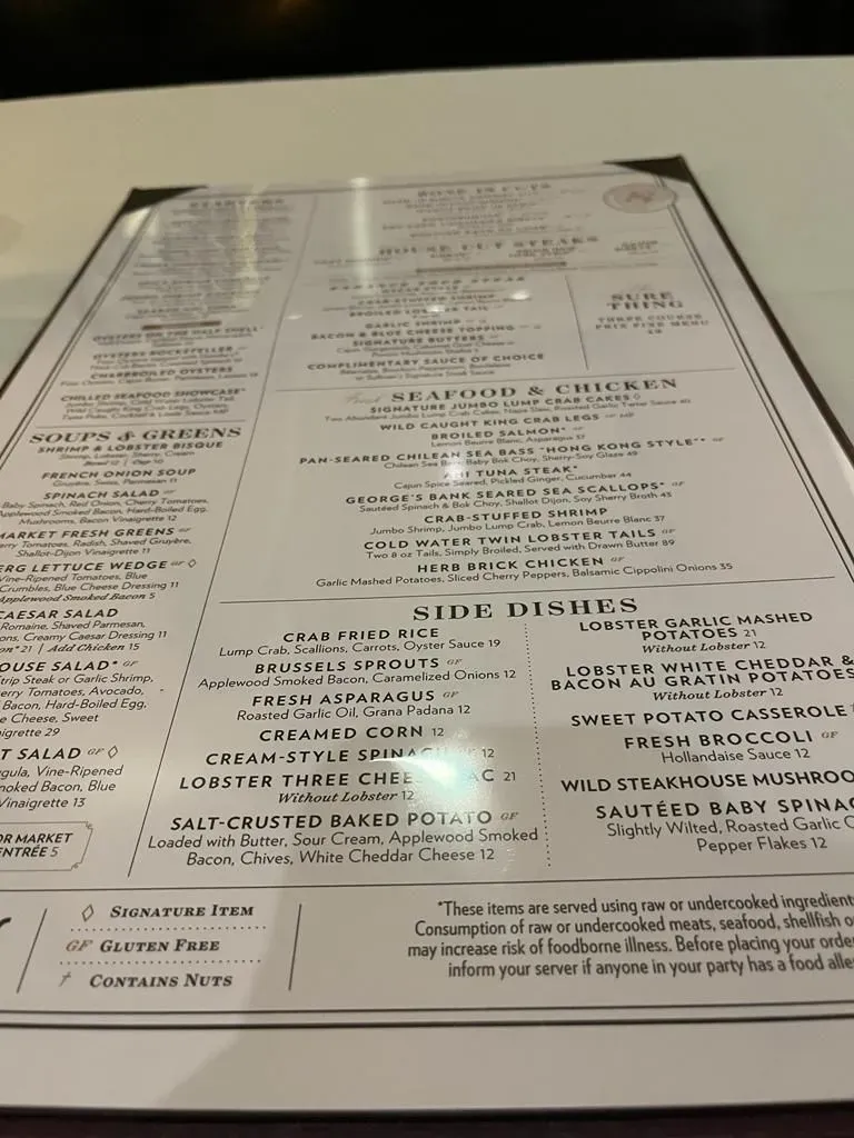 Sullivan's Steakhouse Menu - Updated October 2025