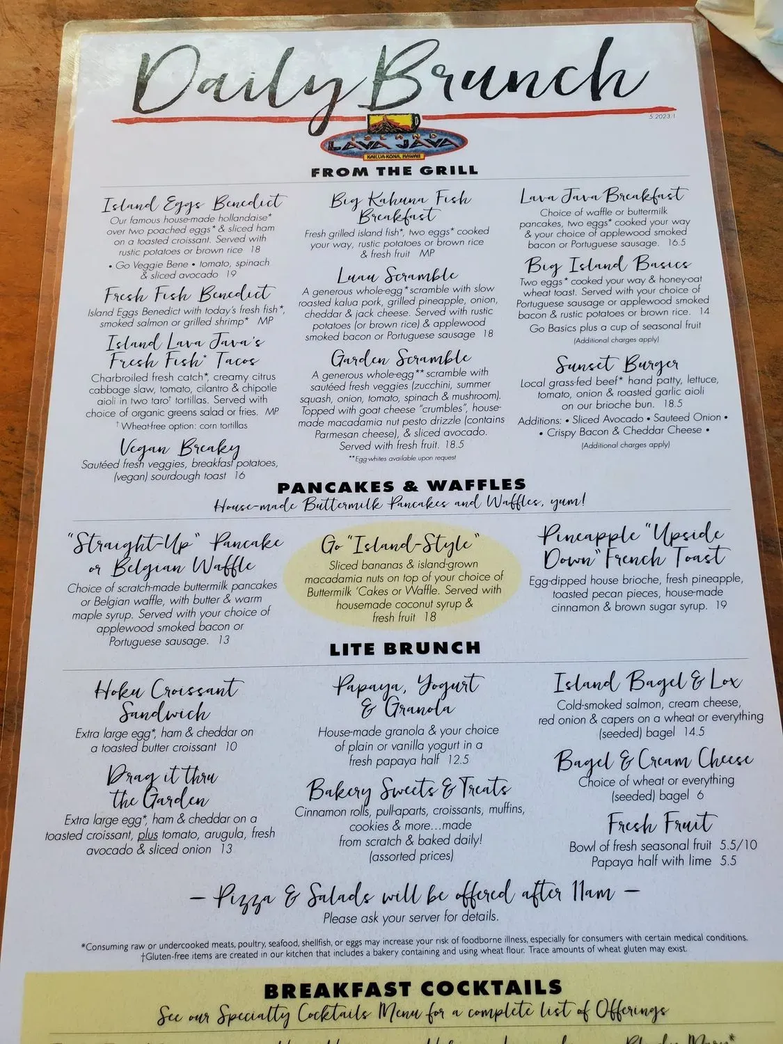 Island Lava Java Menu - Updated October 2025