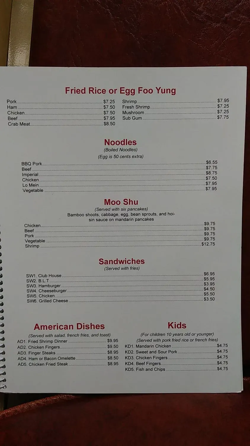 Menu 5