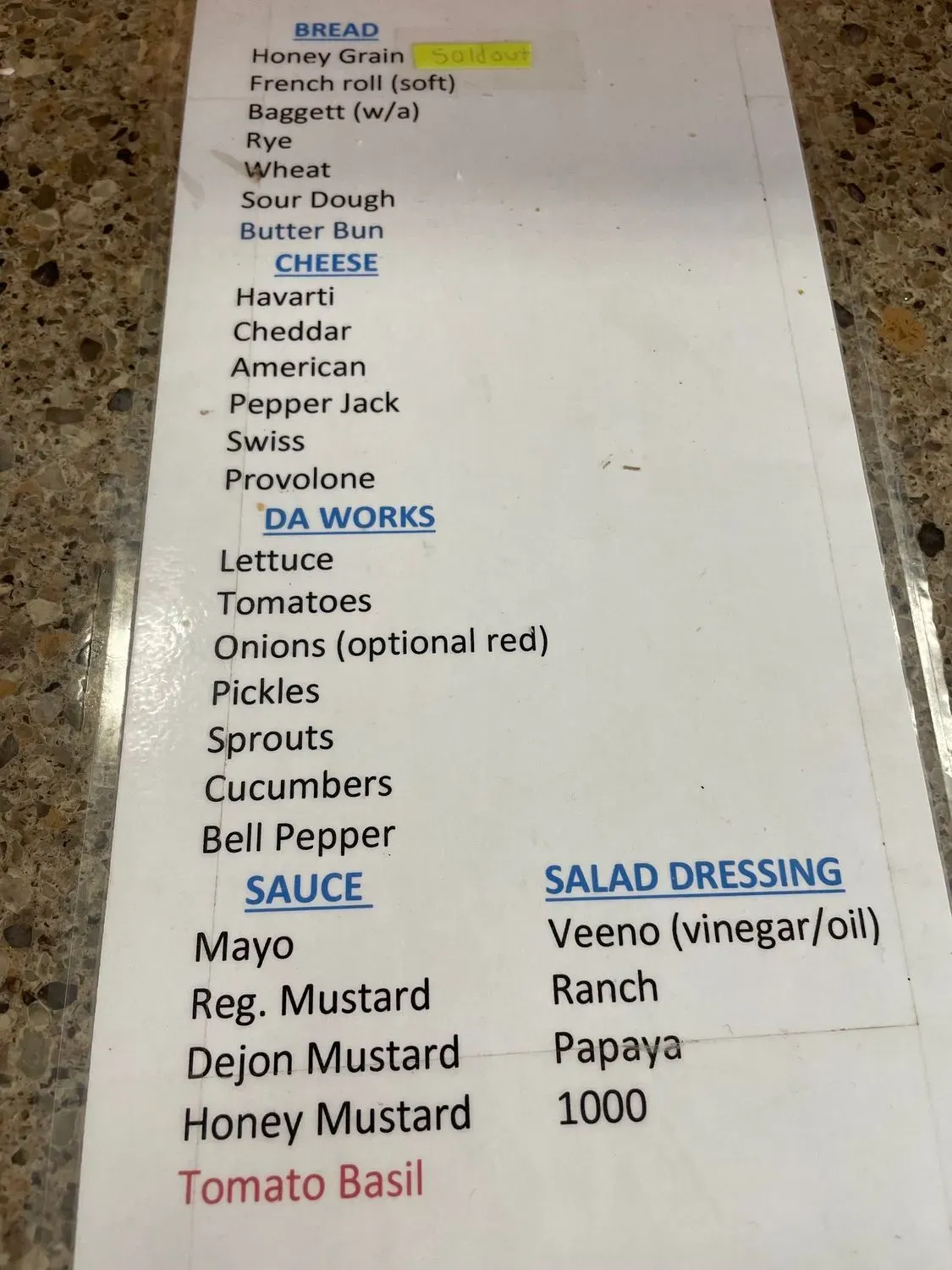 Menu 1