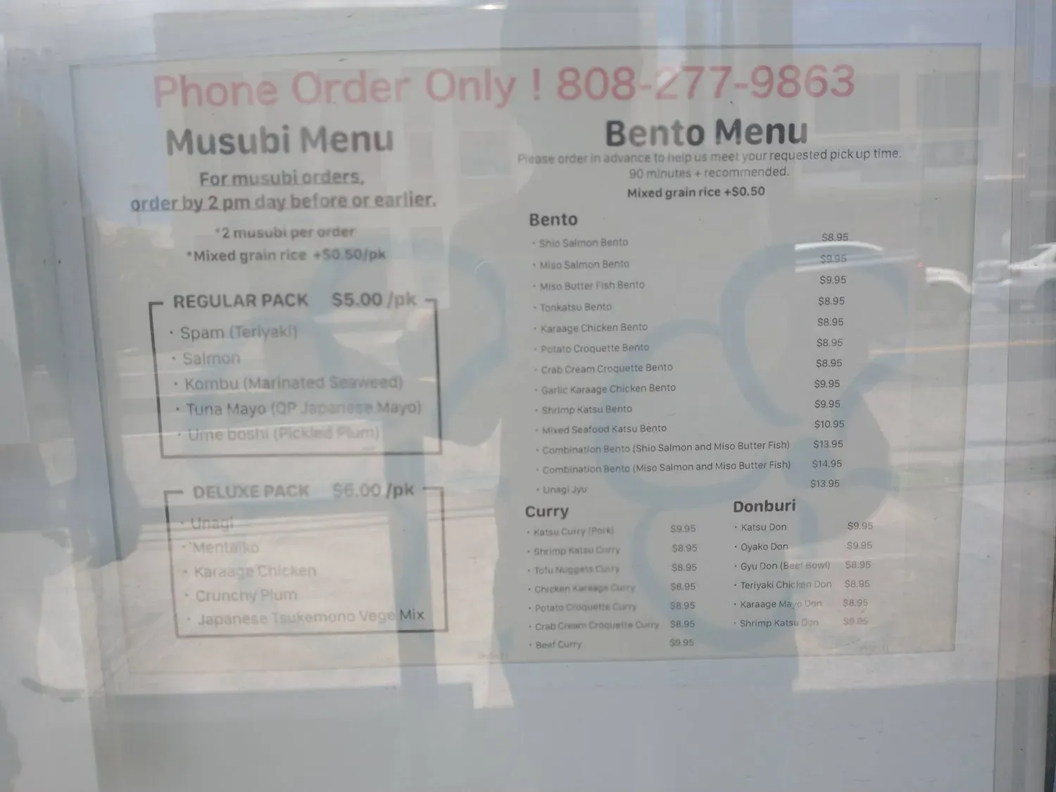 Mai Musubi Menu - Updated October 2025