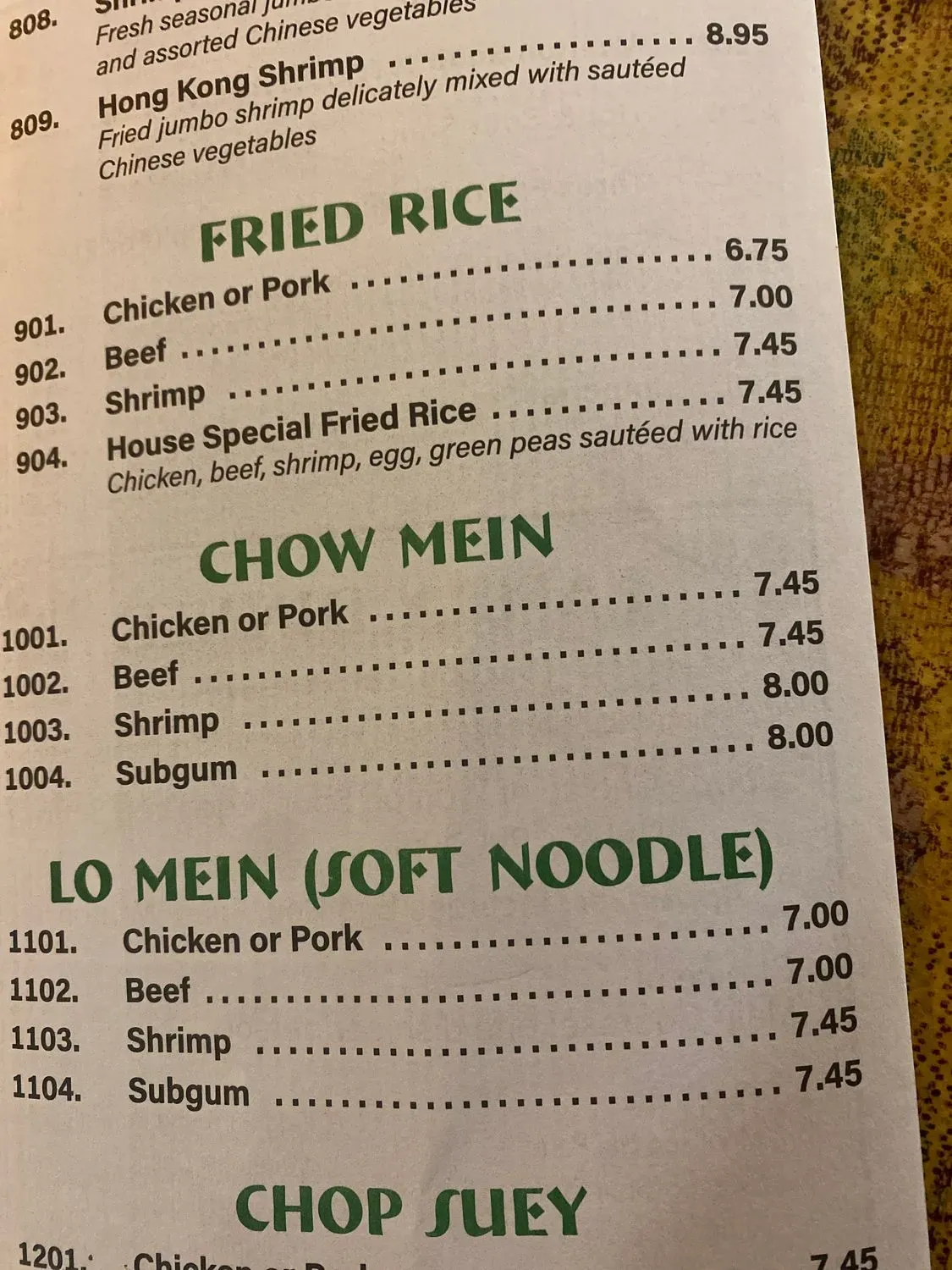 Menu 1