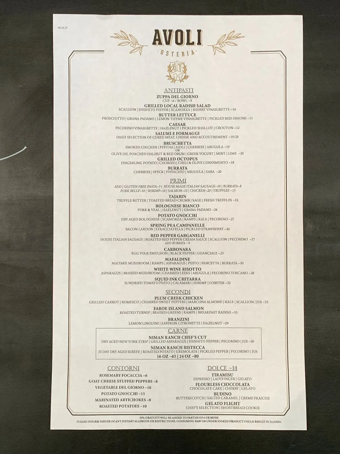 Menu 1