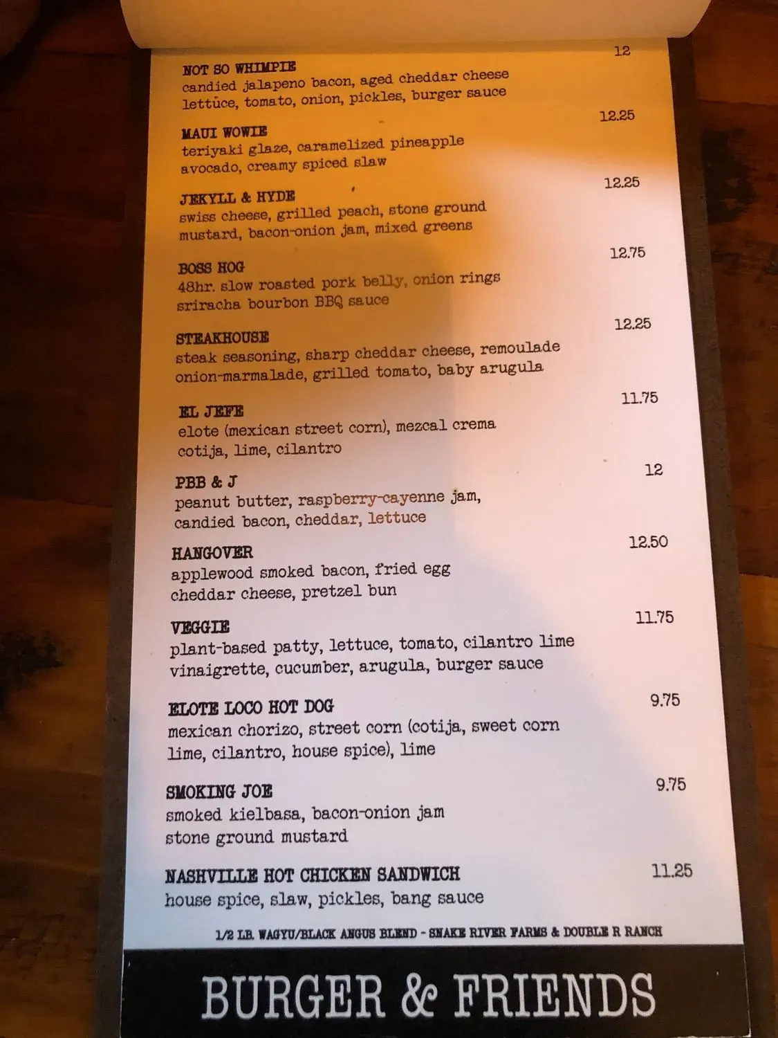 Sid's Garage Menu - Updated October 2025