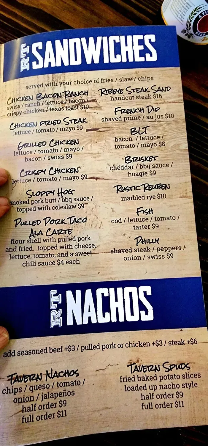 Rustic Tavern Menu - Updated October 2025