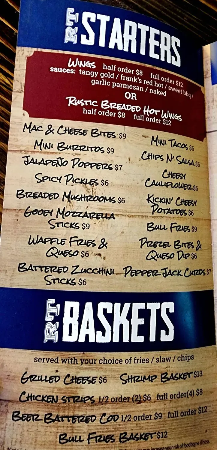 Rustic Tavern Menu - Updated October 2025