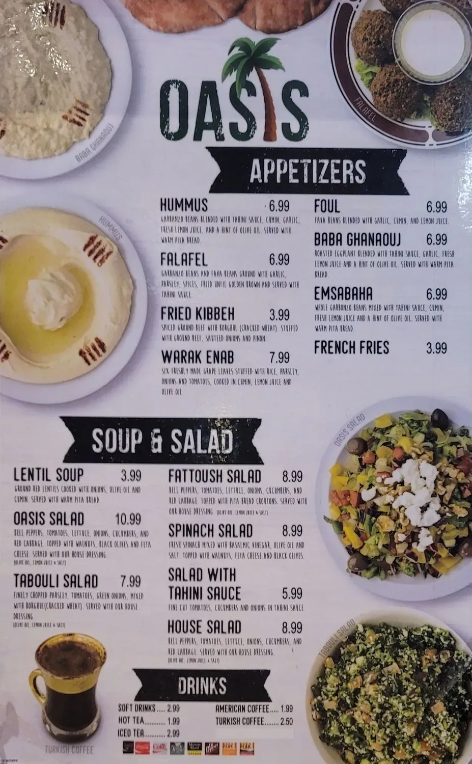 Oasis Mediterranean restaurant Menu - Updated October 2025