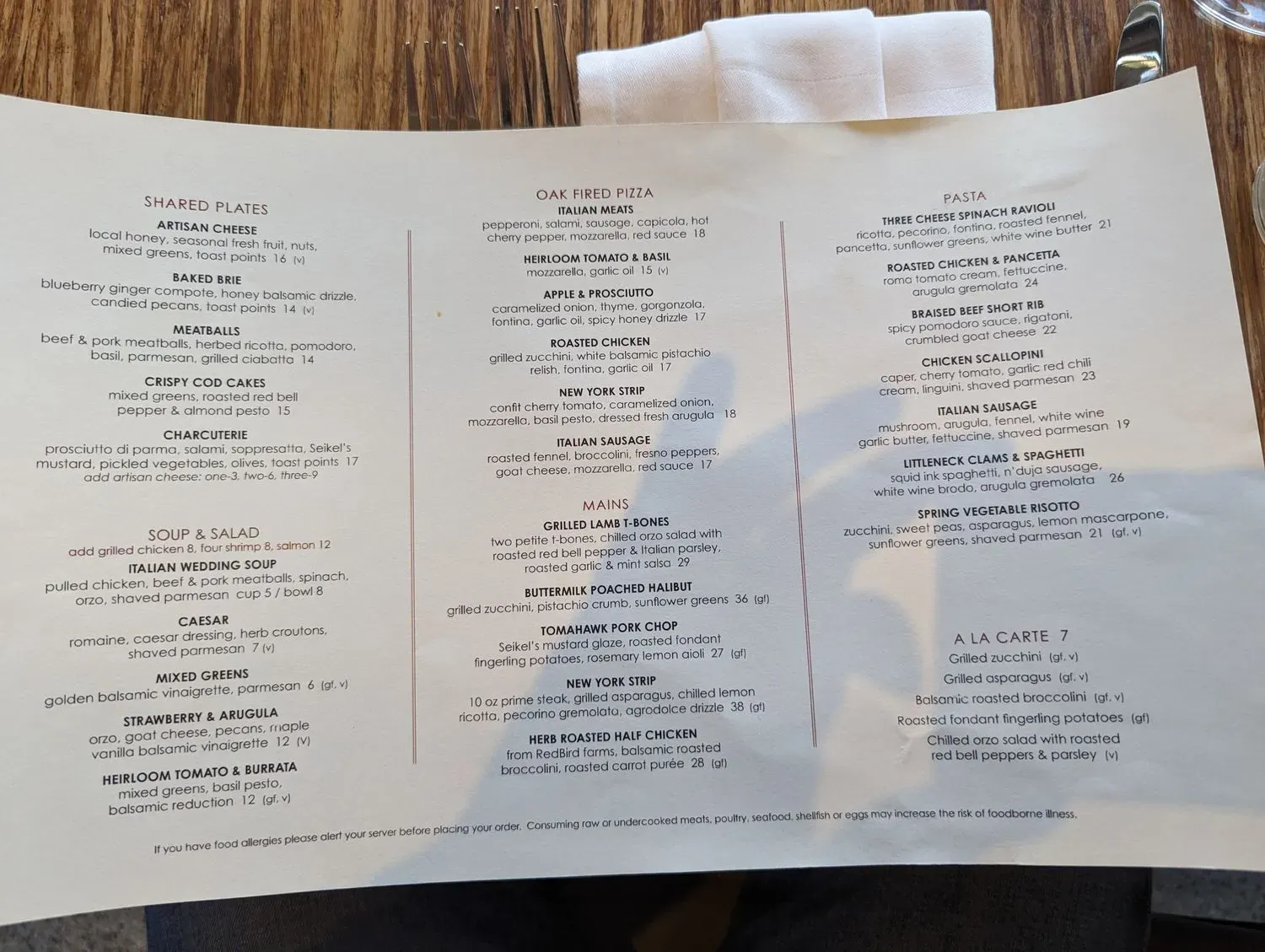 Stella Modern Italian Cuisine Menu - Updated October 2025