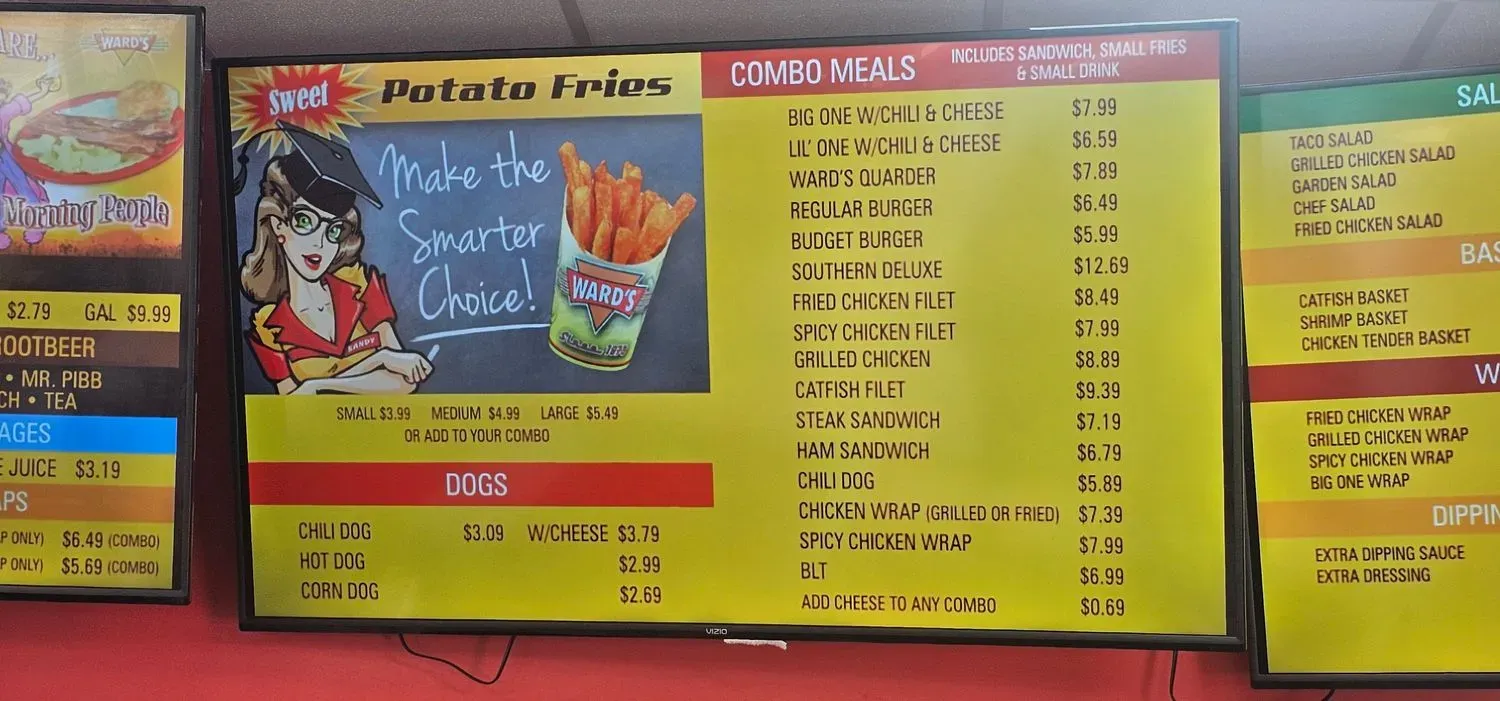 Ward's Menu - Updated October 2025