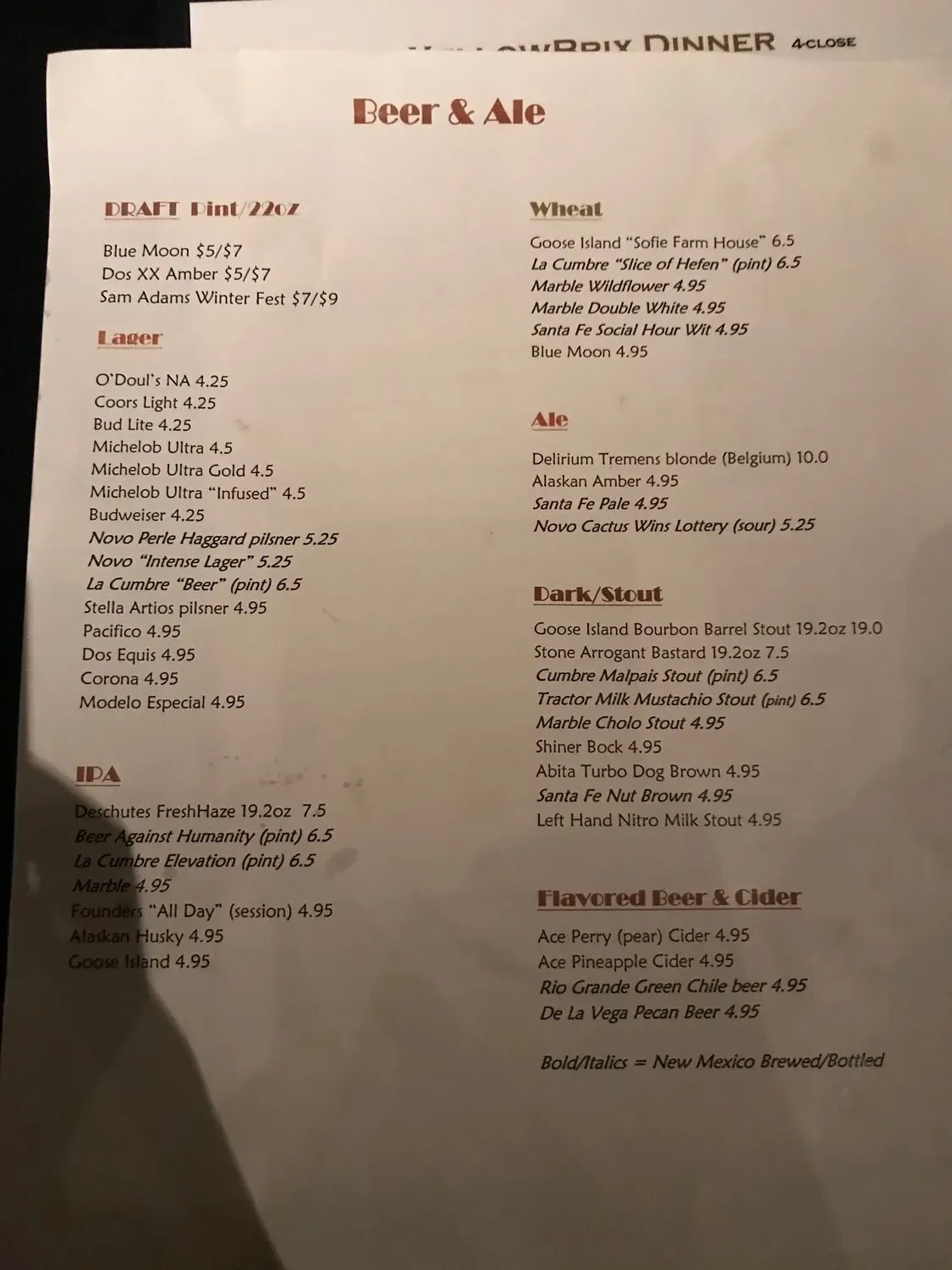 Menu 6